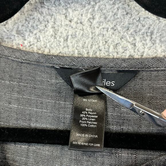 Ali Miles Tunic Small Linen Lagenlook Artsy Boho Patchwork Floral Mixed Media - Picture 6 of 12